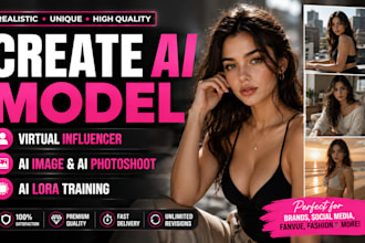 create ai model, virtual influencer, ai image, ai photoshoot, ai lora training