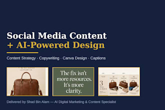 create social media content strategy and canva designs using ai