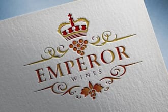 design a majestic and powerful emperor logo for your brand