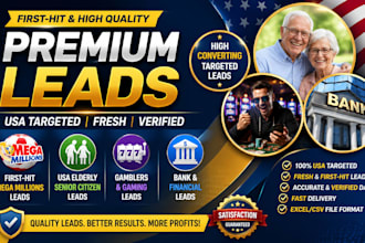 first hit mega millions leads, USA takessweeps leads, gamblers leads, bank leads