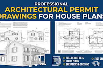 draw architectural permit drawings for house design and permit plans