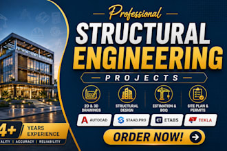 do complex structure design of steel, wood and concrete projects