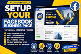 do fiverr facebook page setup and professional business page