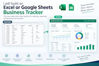 build an excel or google sheets business tracker