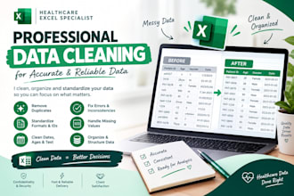 clean, format and organize your healthcare excel or CSV data