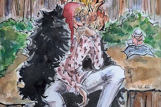 draw an illustration of an anime character in watercolor