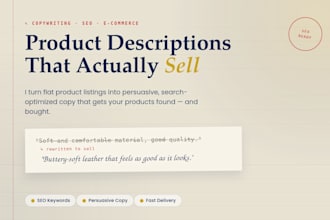 write SEO optimized product descriptions for your online store