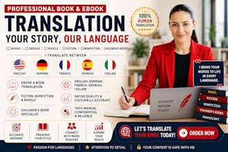 translate english german french spanish italian ebook fiction novel childrenbook