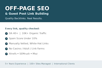 do offpage SEO and high quality guest post link building