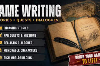 write engaging video game stories game dialogue rpg quests lore and characters