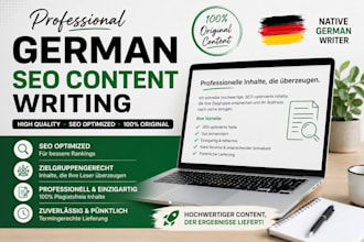 write professional german content and copy