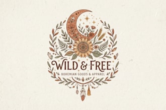 design a stylish boho logo for your brand