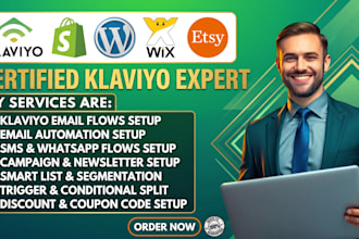 set up klaviyo email marketing flows for ecommerce store sms whatsapp automation