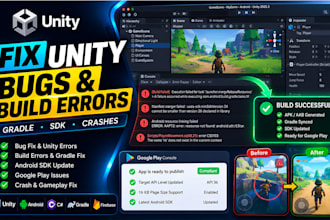 fix unity bugs, build errors, android sdk updates and google play issues