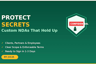 draft an nda or confidentiality agreement for your business