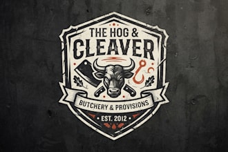 design a bold butcher logo for your brand
