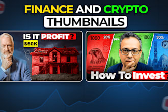 design high ctr youtube thumbnails for finance crypto and business