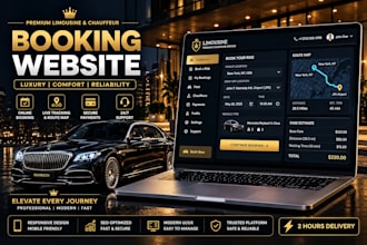 design modern limo booking website, chauffeur and car rental website