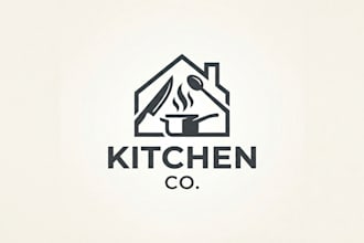 design a modern kitchen logo for your brand