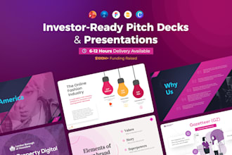 design a professional powerpoint presentation or investor pitch deck