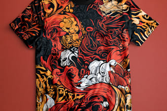 do japanese or anime streetwear t shirt design