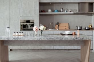 kitchen design with realistic 3d rendering,  autodesk revit and enscape
