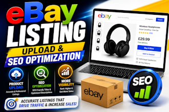 do ebay product listing, SEO optimization and product upload