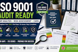 prepare iso 9001 internal audit, risk assessment and capa documents
