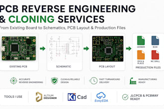 reverse engineer pcb, recreate schematic, pcb layout and gerber files