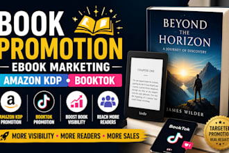 book promotion ebook marketing amazon KDP and  booktok promotion