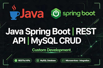 develop custom java spring boot rest api with mysql crud operation