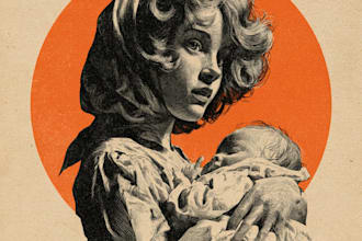 draw artwork with vintage illustration style