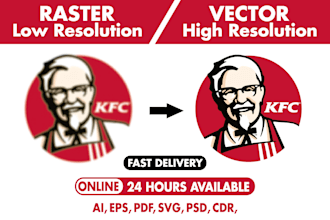 vectorize image, vector logo, vector tracing 2h