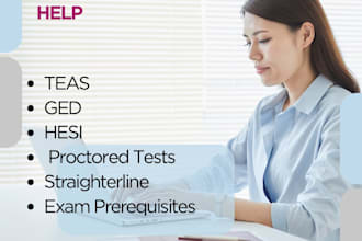 provide tutoring and prep for hesi, ged, teas, proctored tests
