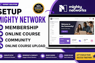 setup mighty network membership online course community online course upload