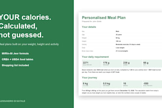 create a personalized meal plan with real calories and shopping list