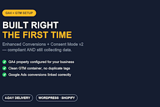 set up ga4 and google tag manager with enhanced conversions