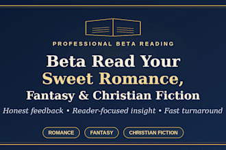 beta read ya sweet romance, fantasy, or christian novel