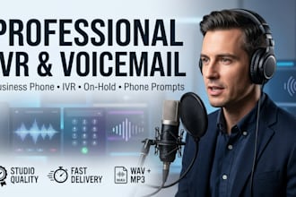 record professional business IVR, voicemail, phone greeting and on hold vo