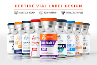 do peptide label design, vial label design, product label design