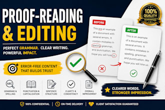 proofread and edit english documents for grammar and clarity
