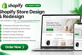 do shopify website, design, redesign shopify store, shopify dropshopping