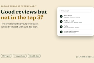 do a gmb and google business profile audit with a 30 day action plan