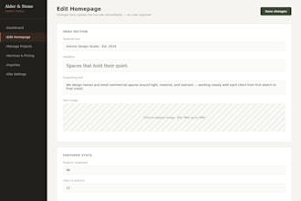 build a business website with custom admin panel