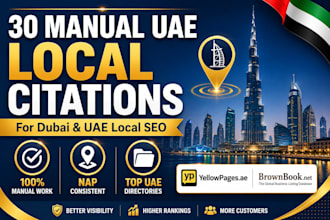 create 30 best uae local citations for local SEO