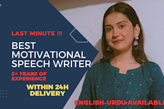 write powerful motivational speech for events and corporate