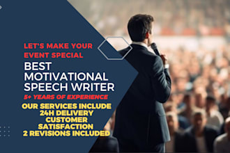 write powerful motivational speech for events and corporate
