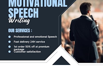 write powerful motivational speech for events and corporate