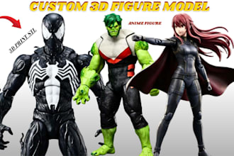 sculpt custom 3d anime figure action figurine 3d toy stl to 3mf for 3d printing