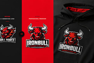 vectorise, redraw, redesign and professionally brand your ai generated logo